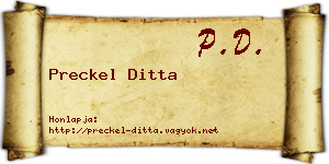 Preckel Ditta névjegykártya